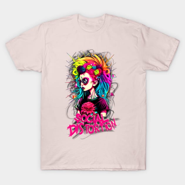 Punk Girl - Social Distortion T-Shirt by VACO SONGOLAS